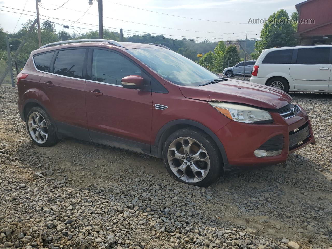 2014 Ford Escape Titanium Red vin: 1FMCU9JX6EUB42348