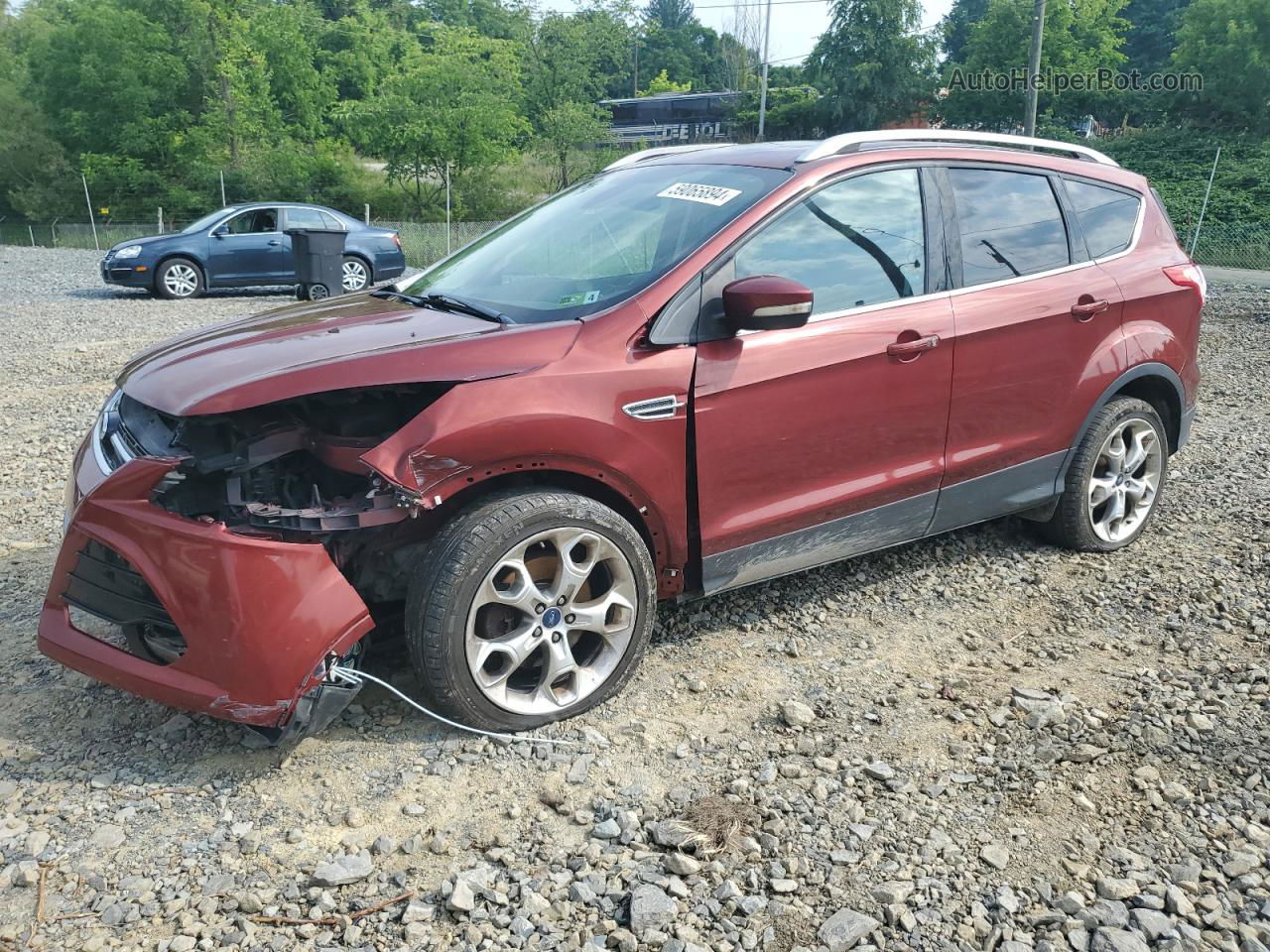 2014 Ford Escape Titanium Red vin: 1FMCU9JX6EUB42348