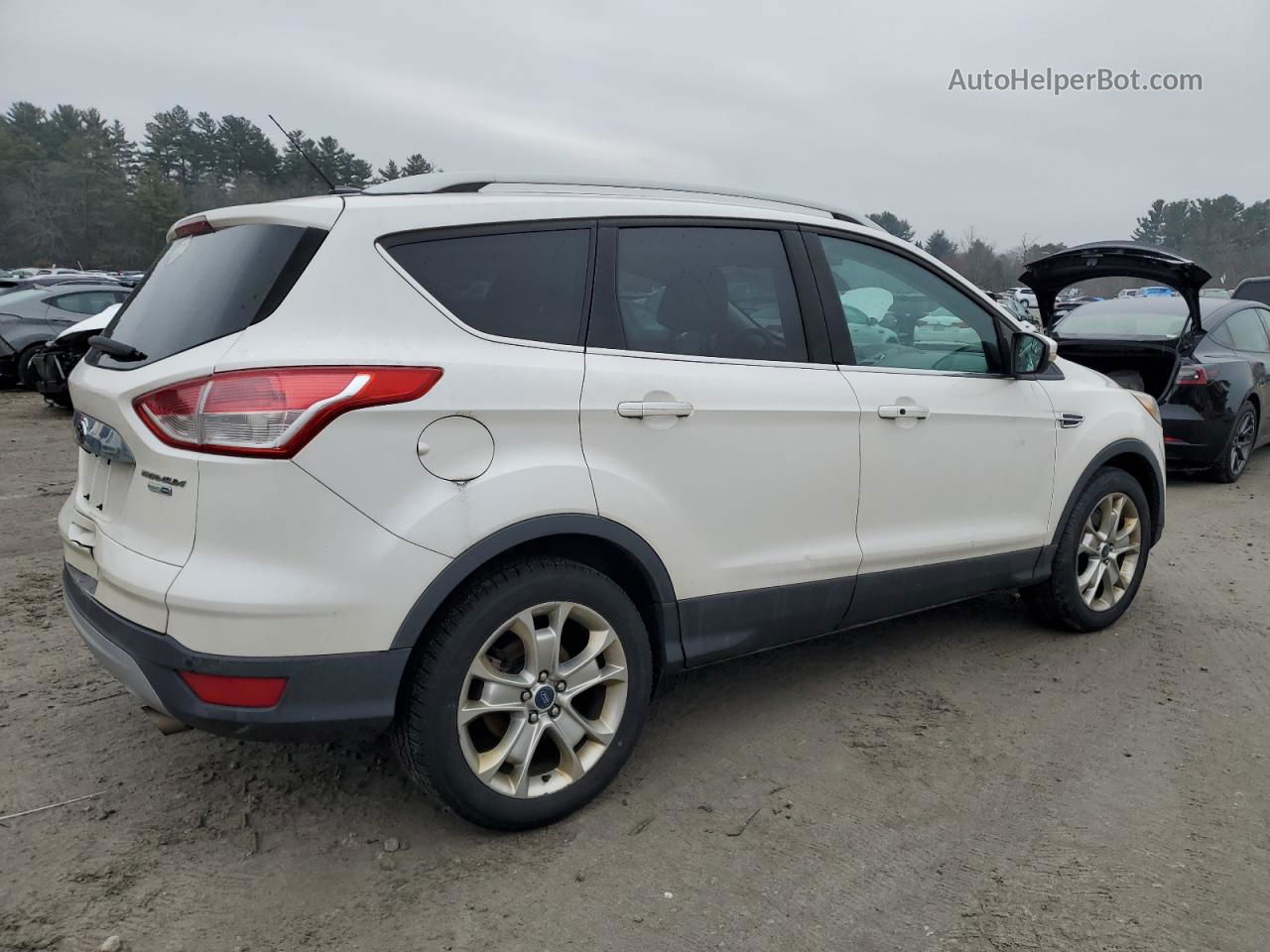 2015 Ford Escape Titanium White vin: 1FMCU9JX7FUA35018