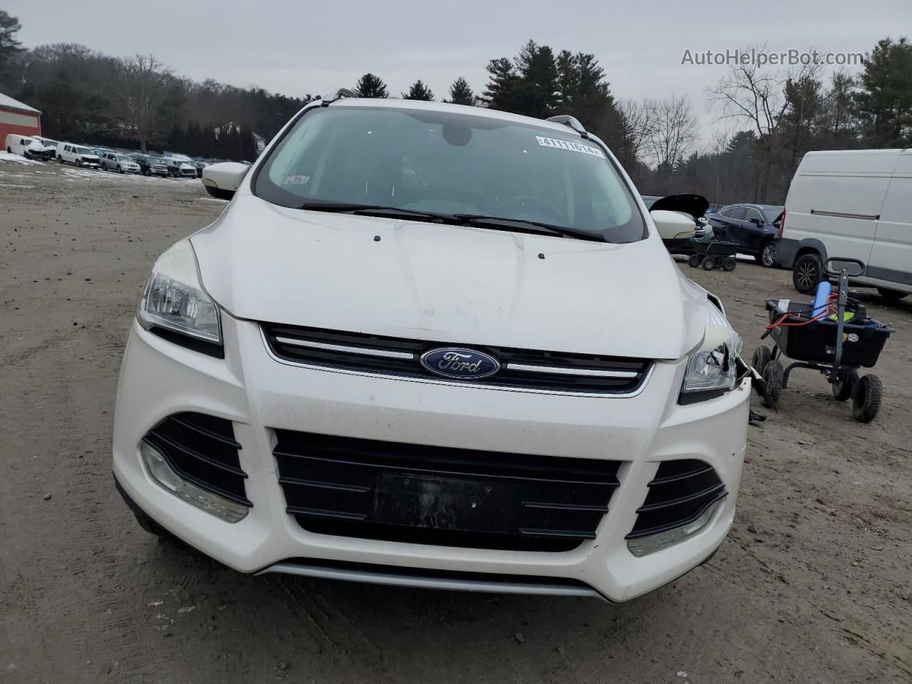 2015 Ford Escape Titanium White vin: 1FMCU9JX7FUA35018