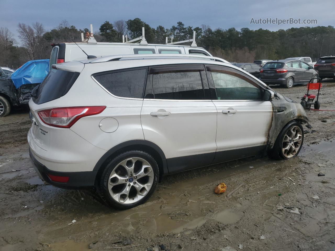 2014 Ford Escape Titanium Белый vin: 1FMCU9JX8EUA42719