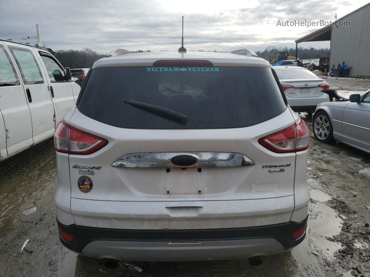 2014 Ford Escape Titanium White vin: 1FMCU9JX8EUA42719