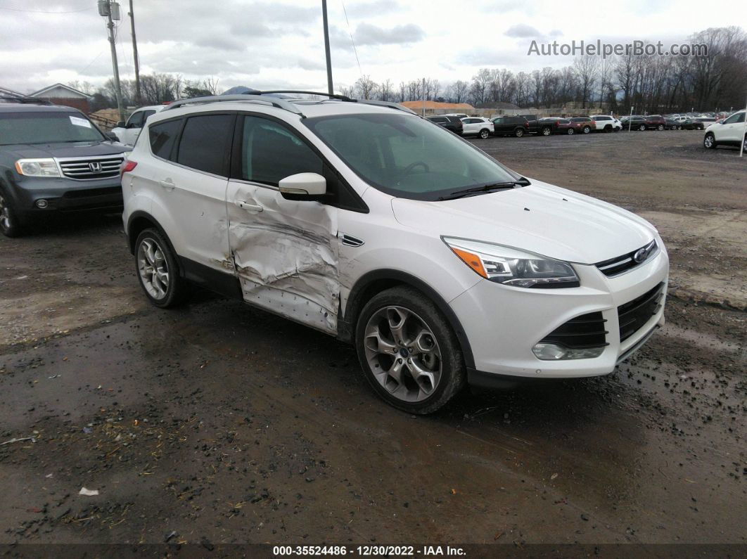 2013 Ford Escape Titanium White vin: 1FMCU0J97DUB28356