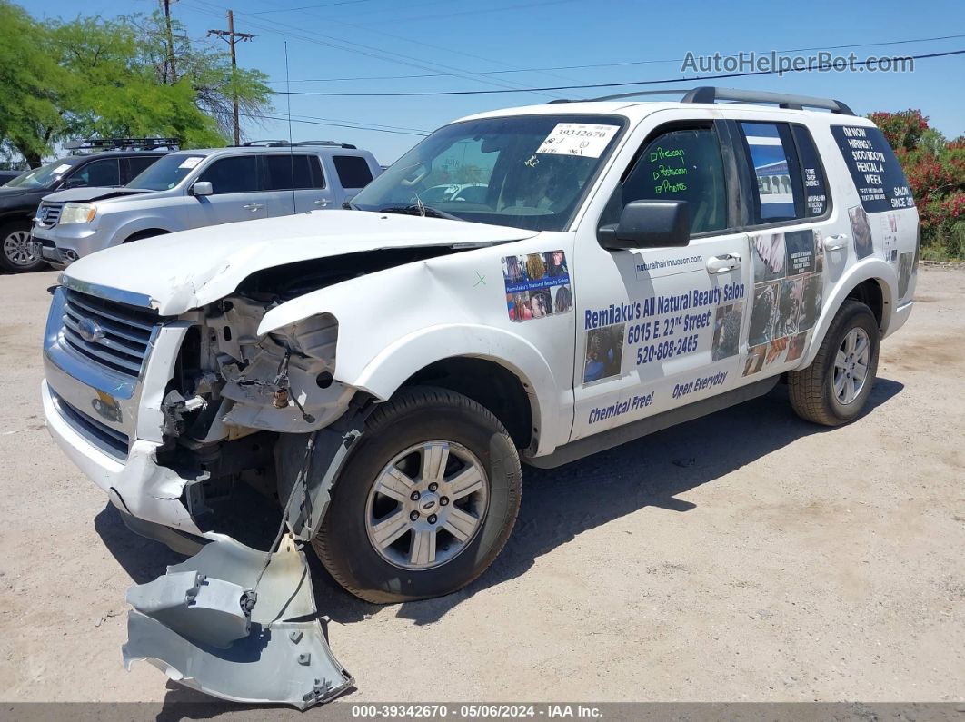 2010 Ford Explorer Xlt White vin: 1FMEU6DE2AUA11218