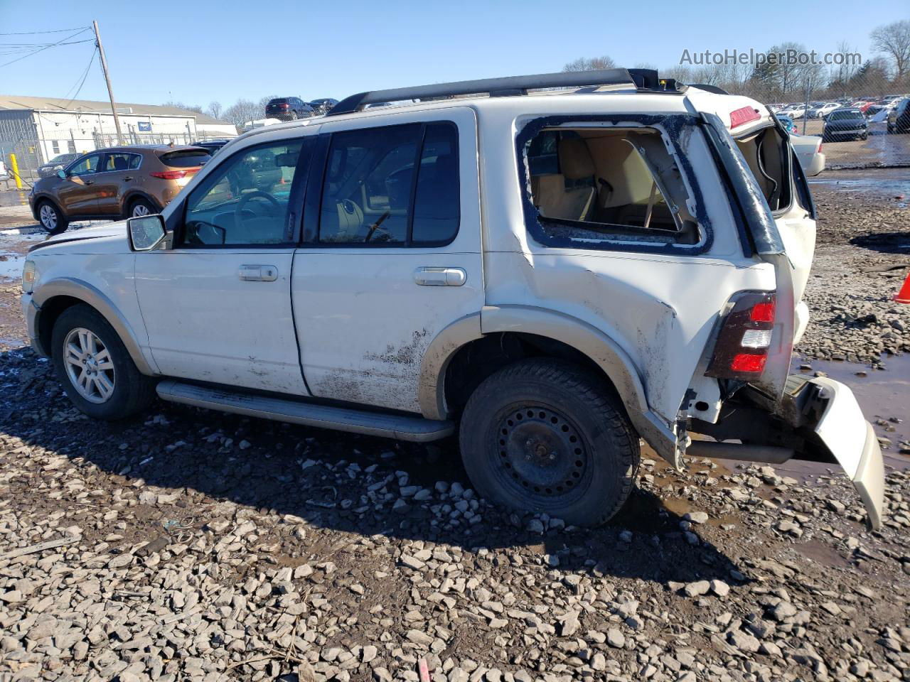 2010 Ford Explorer Eddie Bauer White vin: 1FMEU6EE1AUA08647