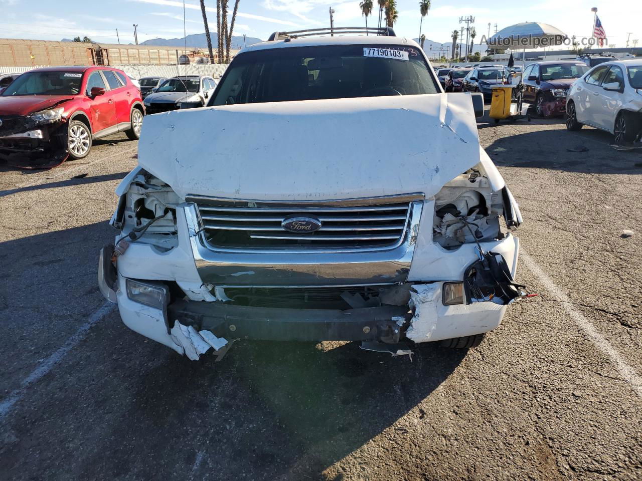 2010 Ford Explorer Xlt White vin: 1FMEU7D85AUA84650