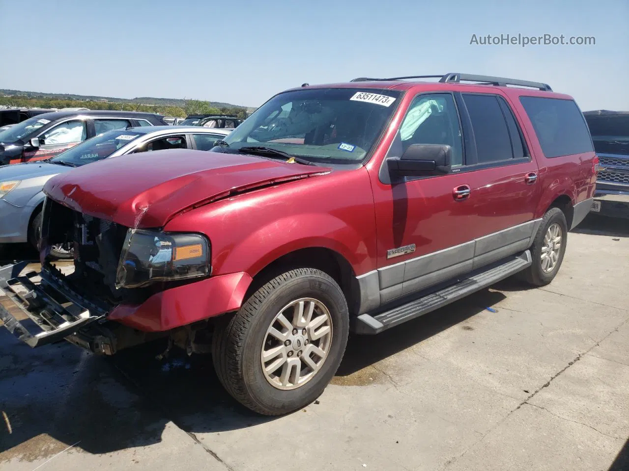 2007 Ford Expedition El Xlt Красный vin: 1FMFK155X7LA91426