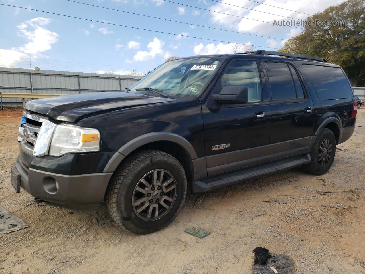 2007 Ford Expedition El Xlt Black vin: 1FMFK16517LA80281