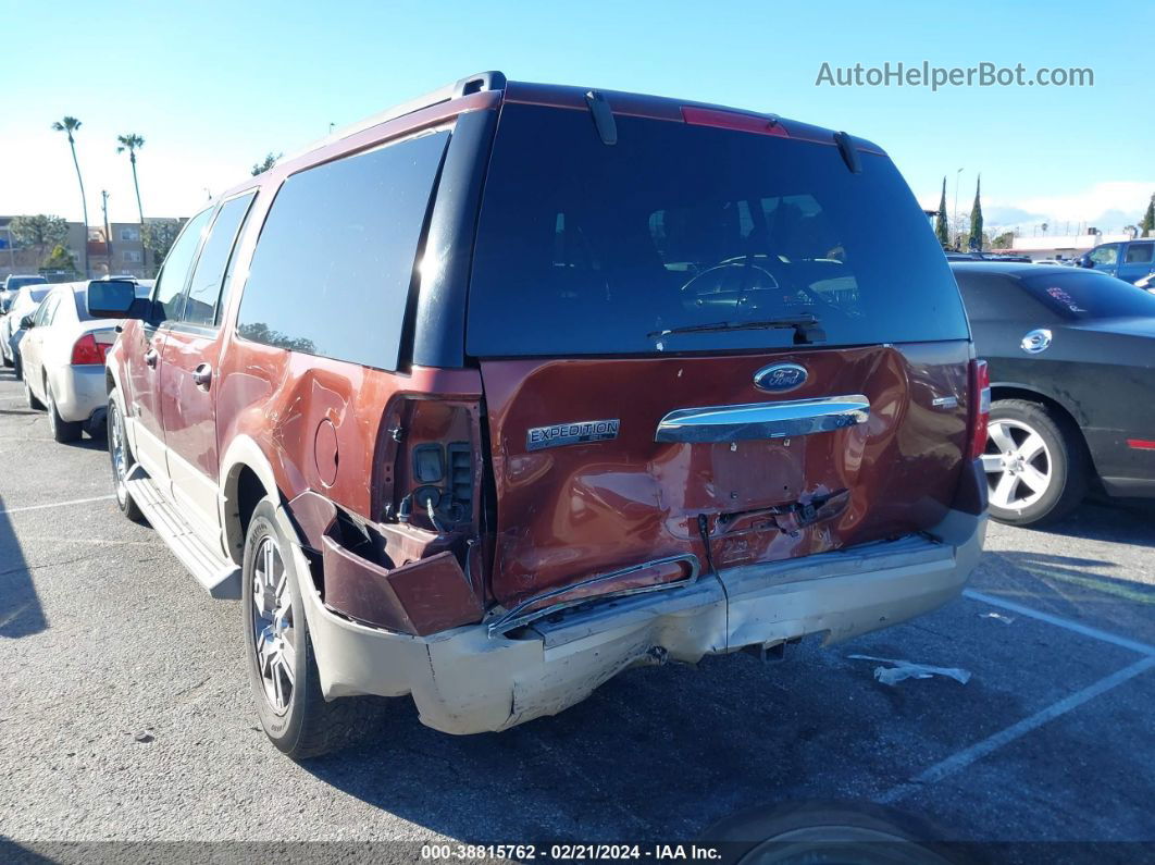 2007 Ford Expedition El Eddie Bauer Коричневый vin: 1FMFK17507LA13024