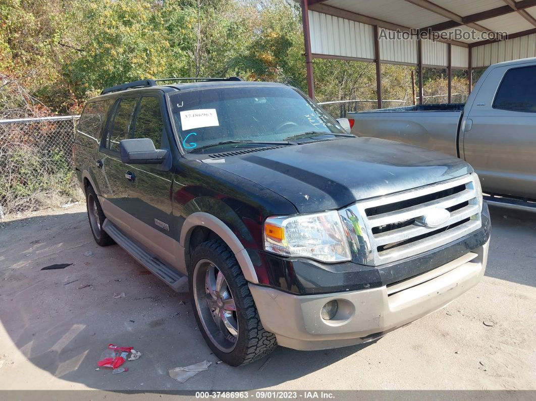 2007 Ford Expedition El Eddie Bauer Black vin: 1FMFK17507LA18837