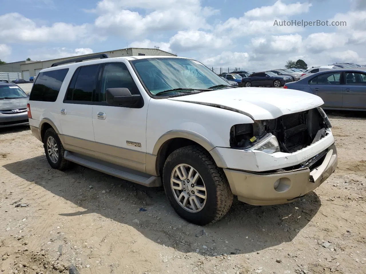 2007 Ford Expedition El Eddie Bauer Белый vin: 1FMFK17517LA00511