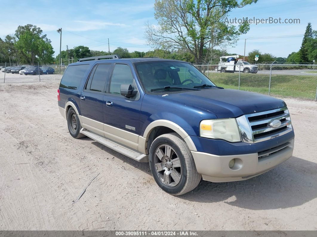 2007 Ford Expedition El Eddie Bauer Dark Blue vin: 1FMFK17517LA02100