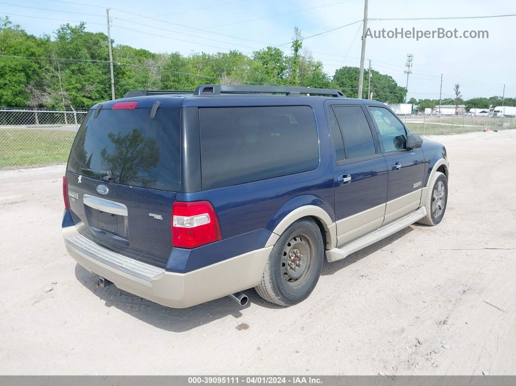 2007 Ford Expedition El Eddie Bauer Dark Blue vin: 1FMFK17517LA02100