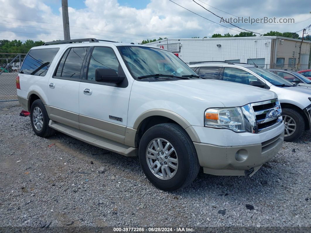 2007 Ford Expedition El Eddie Bauer White vin: 1FMFK17517LA10388