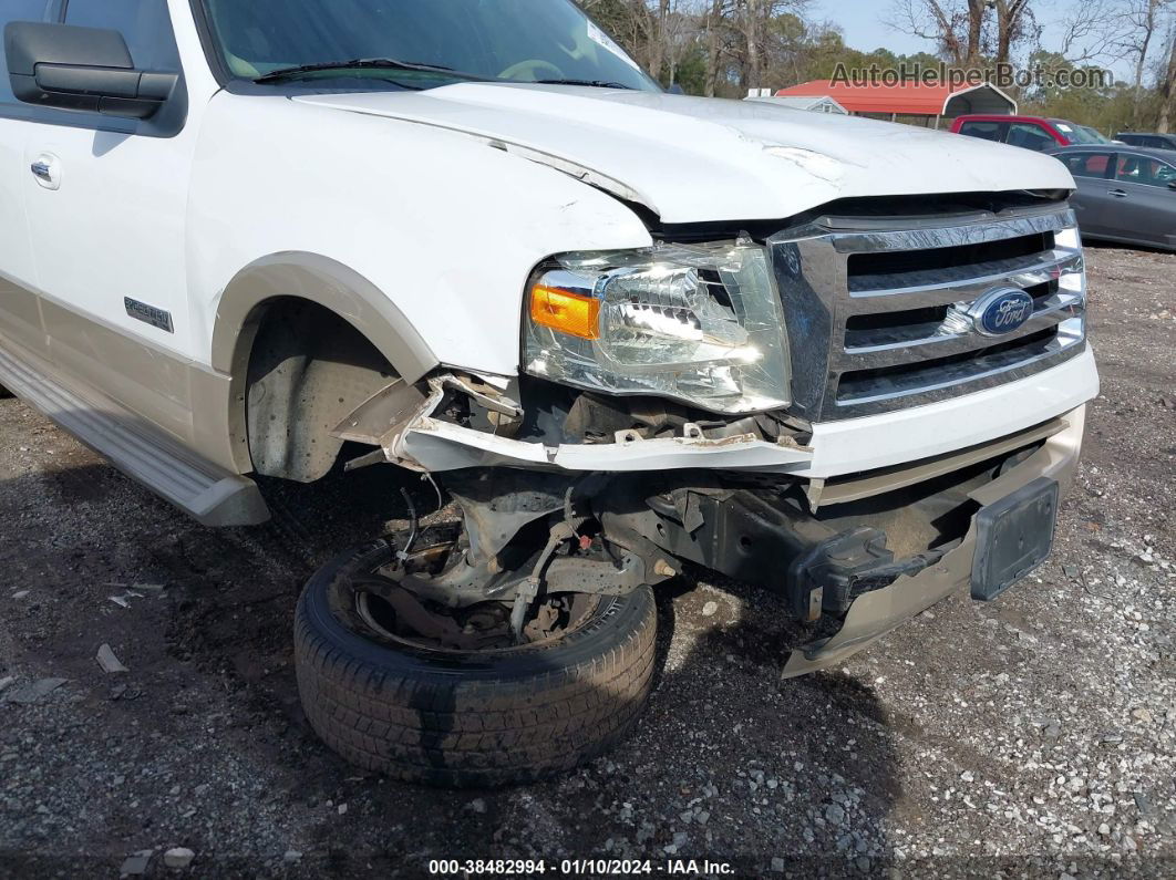 2007 Ford Expedition El Eddie Bauer White vin: 1FMFK17517LA87441