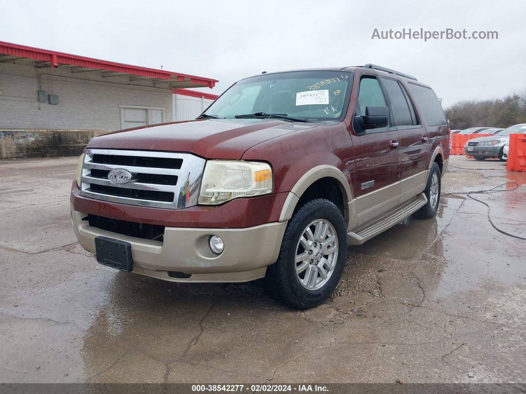 2007 Ford Expedition El Eddie Bauer Maroon vin: 1FMFK17527LA31590