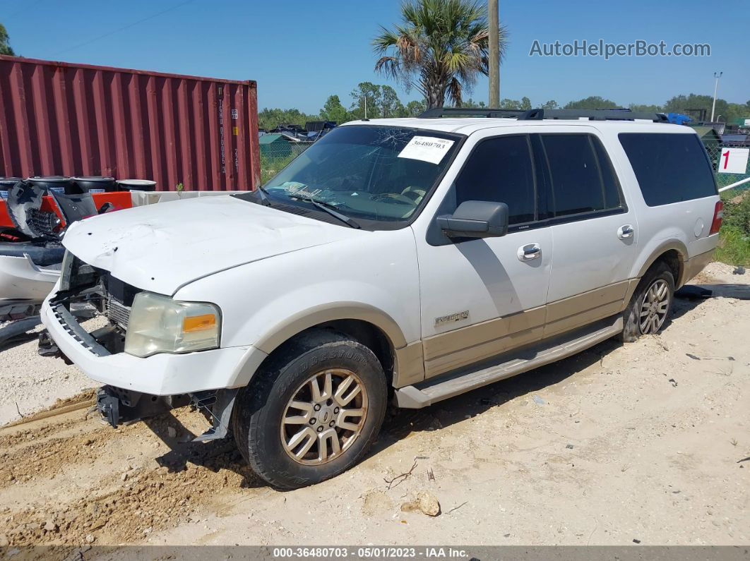 2007 Ford Expedition El Eddie Bauer White vin: 1FMFK17537LA19769