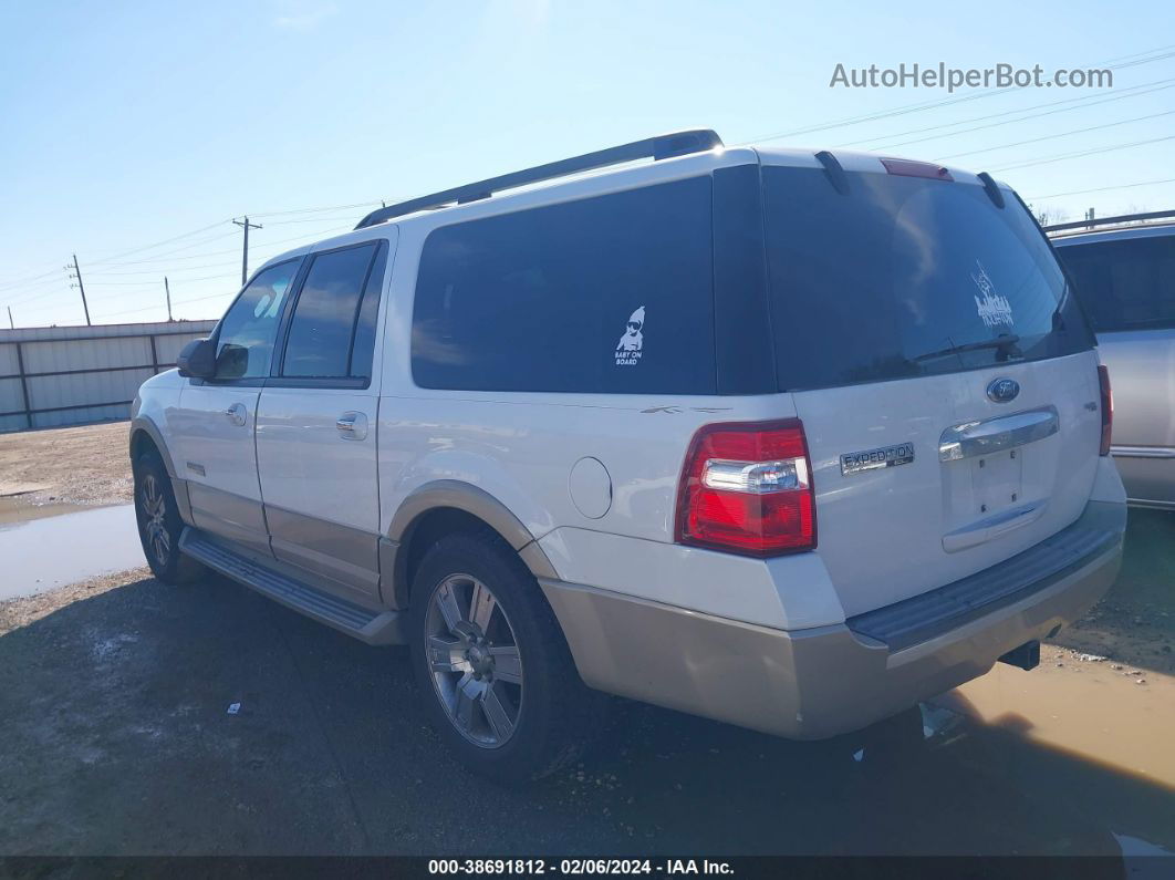 2007 Ford Expedition El Eddie Bauer White vin: 1FMFK17537LA51704