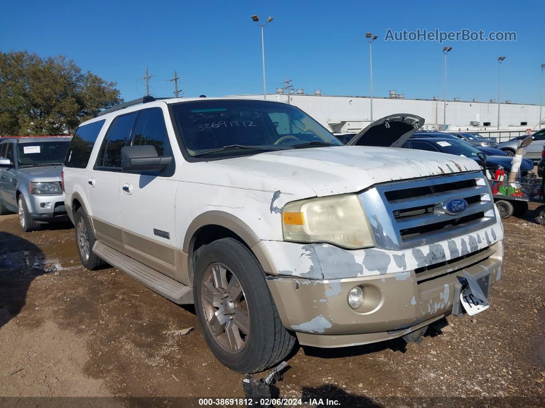 2007 Ford Expedition El Eddie Bauer White vin: 1FMFK17537LA51704