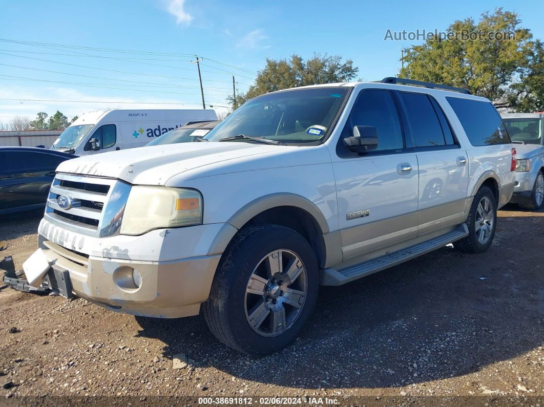 2007 Ford Expedition El Eddie Bauer White vin: 1FMFK17537LA51704