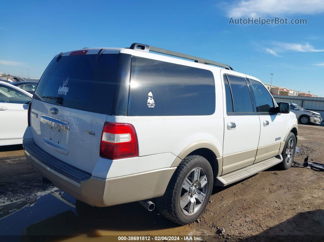 2007 Ford Expedition El Eddie Bauer White vin: 1FMFK17537LA51704