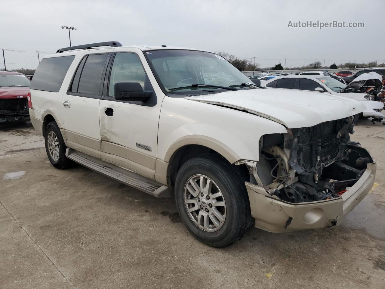 2008 Ford Expedition El Eddie Bauer White vin: 1FMFK17538LA18445