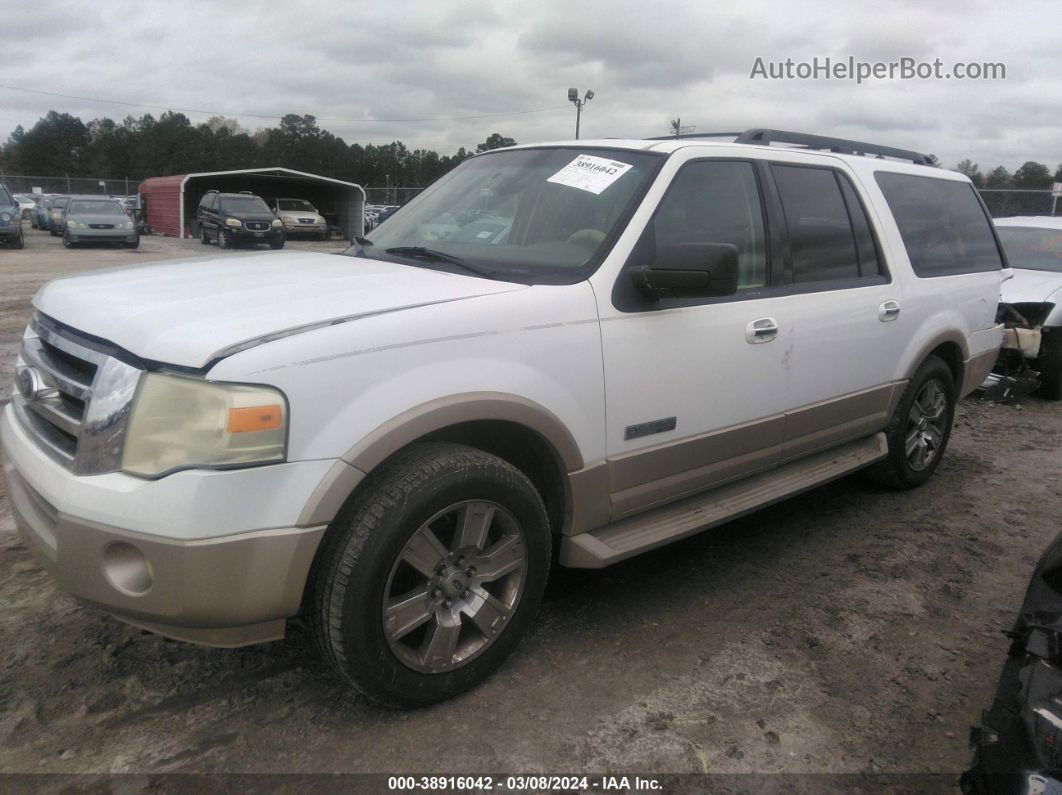 2007 Ford Expedition El Eddie Bauer White vin: 1FMFK17547LA18050