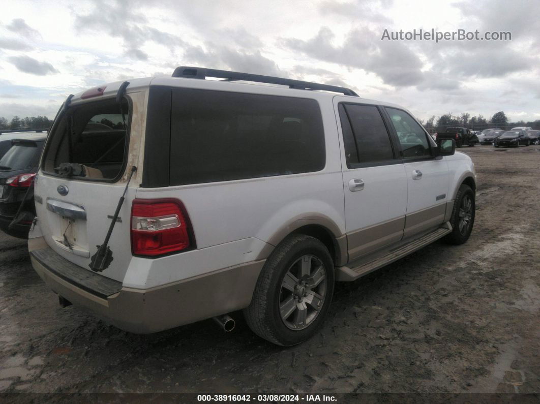 2007 Ford Expedition El Eddie Bauer White vin: 1FMFK17547LA18050