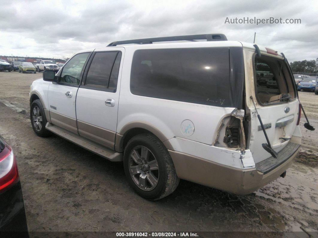 2007 Ford Expedition El Eddie Bauer White vin: 1FMFK17547LA18050