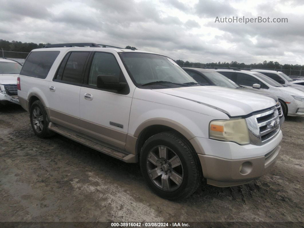 2007 Ford Expedition El Eddie Bauer White vin: 1FMFK17547LA18050