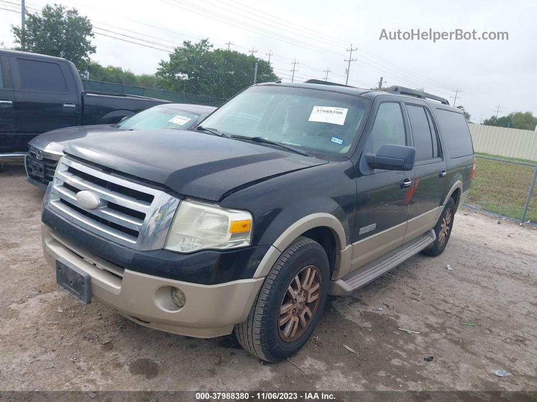 2007 Ford Expedition El Eddie Bauer Black vin: 1FMFK17557LA73834