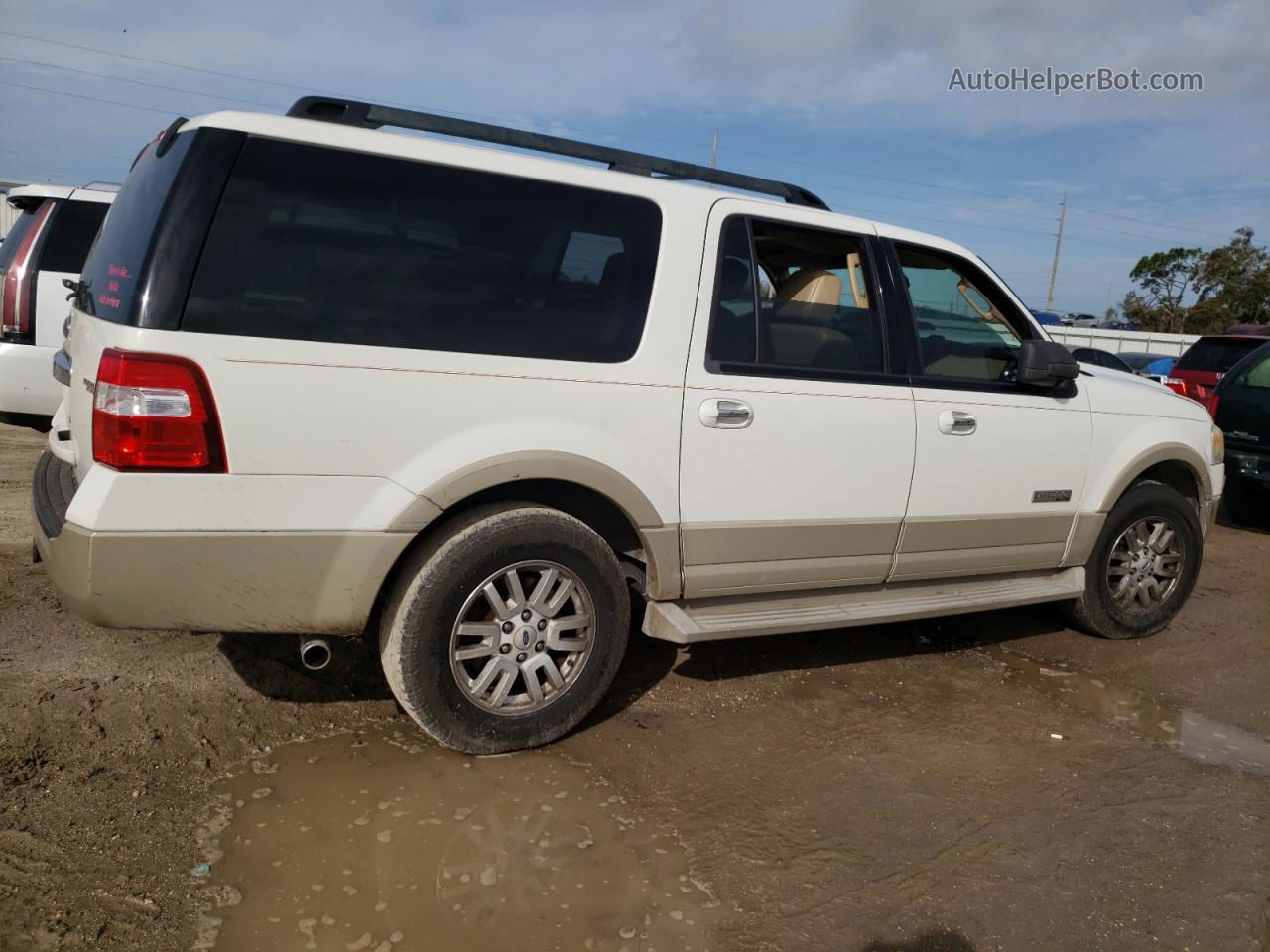 2008 Ford Expedition El Eddie Bauer White vin: 1FMFK17558LA21850