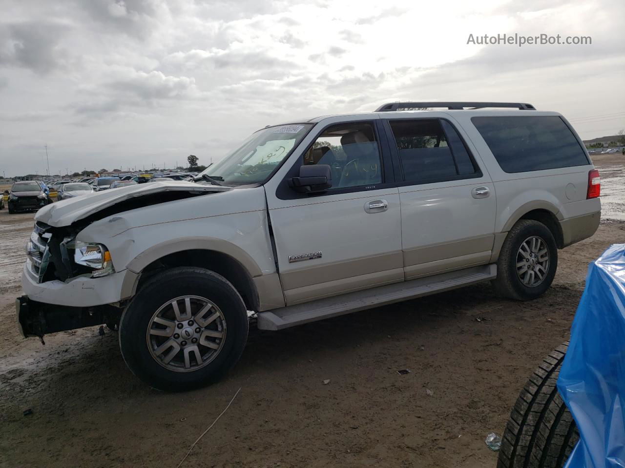 2008 Ford Expedition El Eddie Bauer White vin: 1FMFK17558LA21850