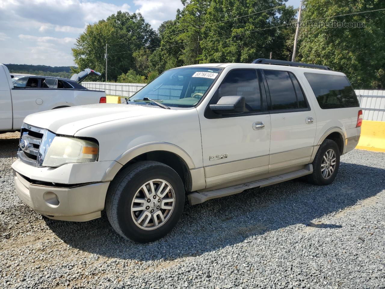 2008 Ford Expedition El Eddie Bauer White vin: 1FMFK17558LA51740