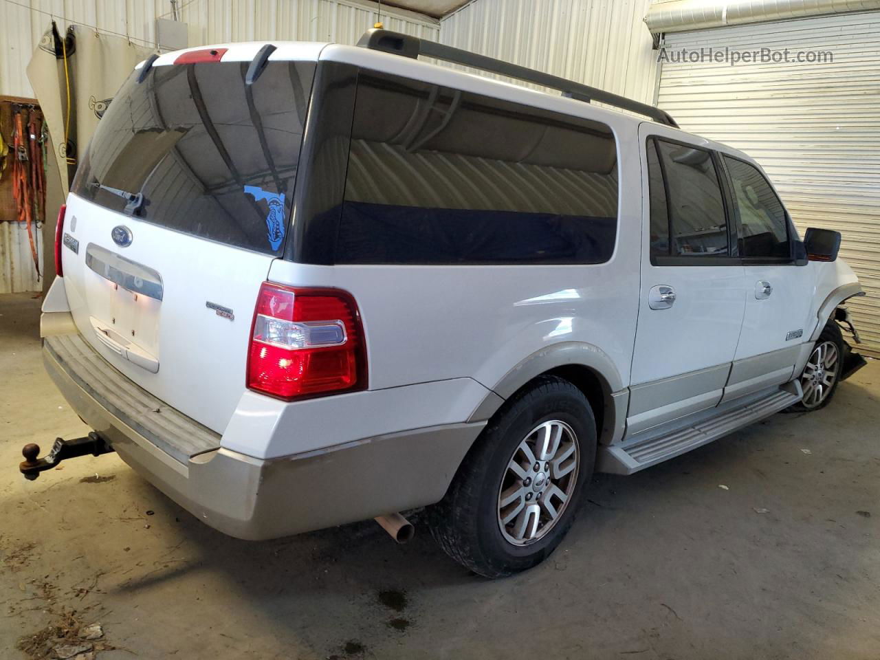 2007 Ford Expedition El Eddie Bauer White vin: 1FMFK17567LA69470