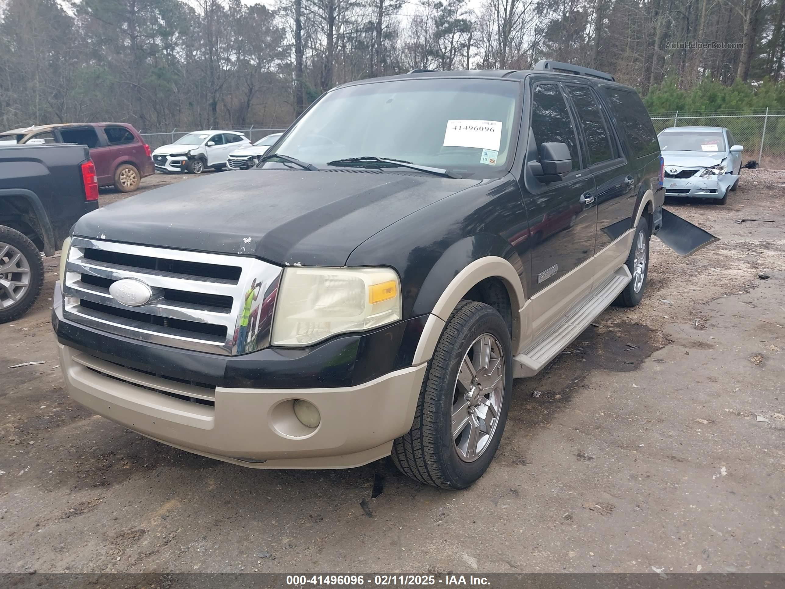 2007 Ford Expedition El Eddie Bauer Black vin: 1FMFK17577LA17216