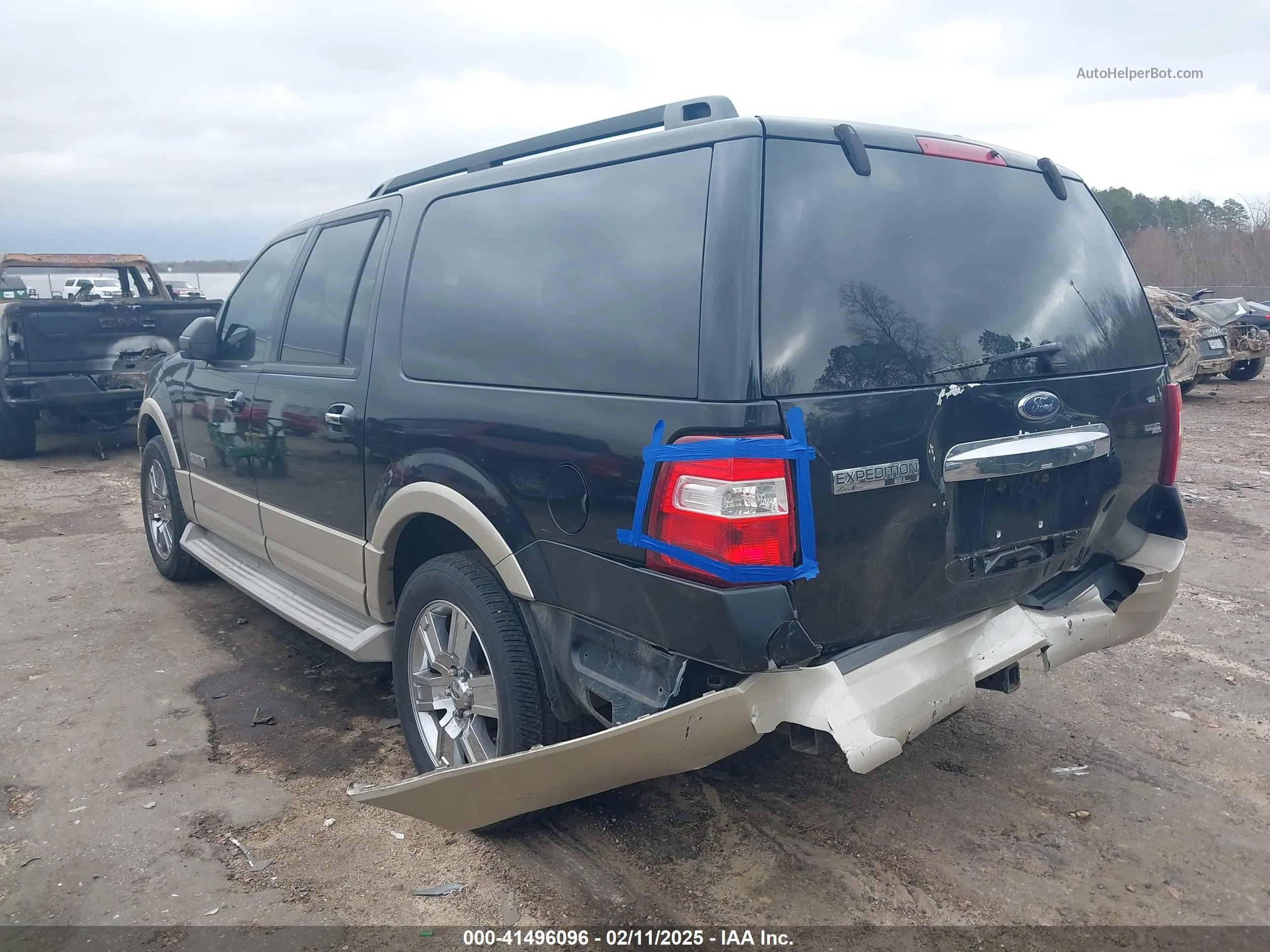 2007 Ford Expedition El Eddie Bauer Black vin: 1FMFK17577LA17216