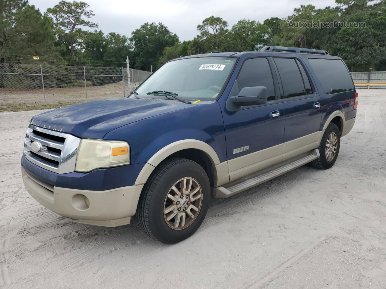 2008 Ford Expedition El Eddie Bauer Blue vin: 1FMFK17578LA75165