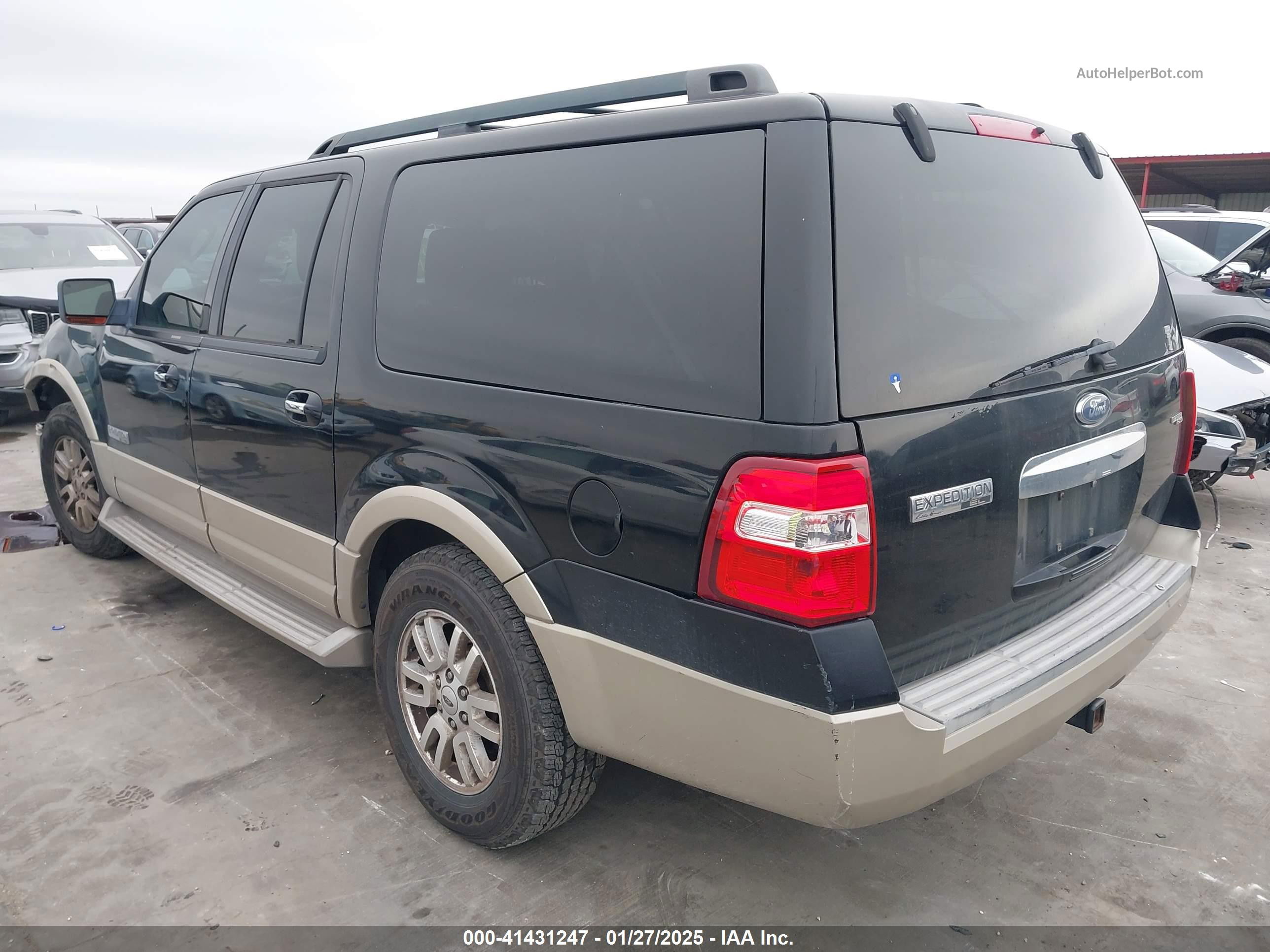 2007 Ford Expedition El Eddie Bauer Black vin: 1FMFK17597LA19601