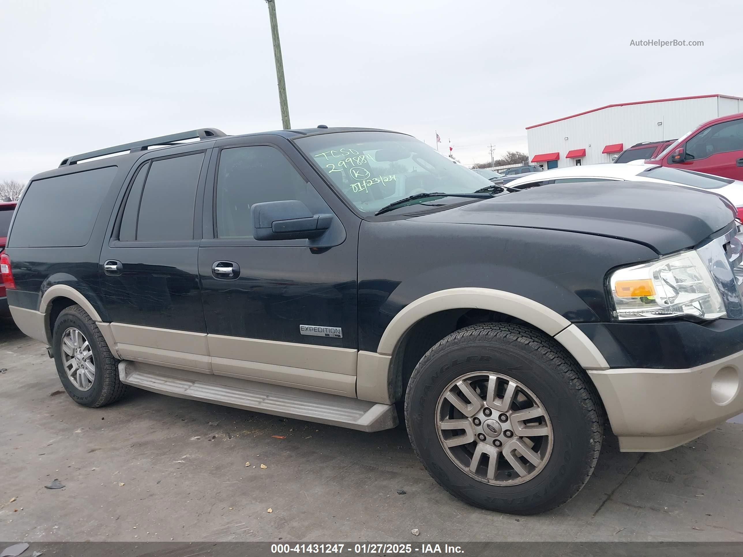 2007 Ford Expedition El Eddie Bauer Black vin: 1FMFK17597LA19601