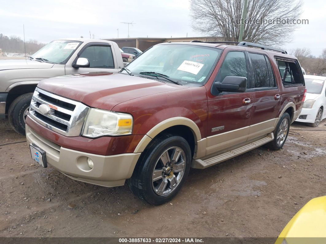 2007 Ford Expedition El Eddie Bauer Maroon vin: 1FMFK17597LA25317