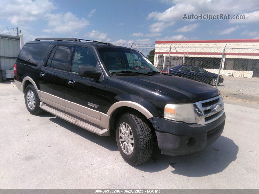 2007 Ford Expedition El Eddie Bauer Black vin: 1FMFK175X7LA20739