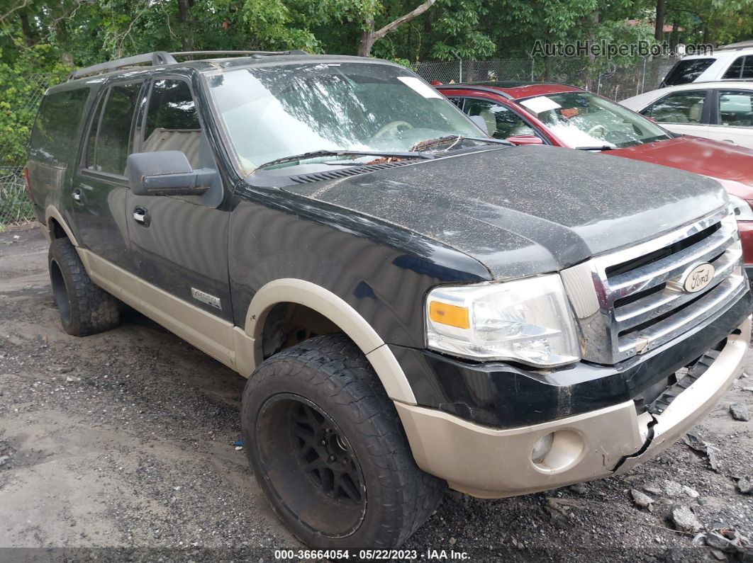 2007 Ford Expedition El Eddie Bauer Black vin: 1FMFK175X7LA25083