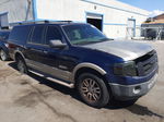 2007 Ford Expedition El Eddie Bauer Blue vin: 1FMFK18507LA22000