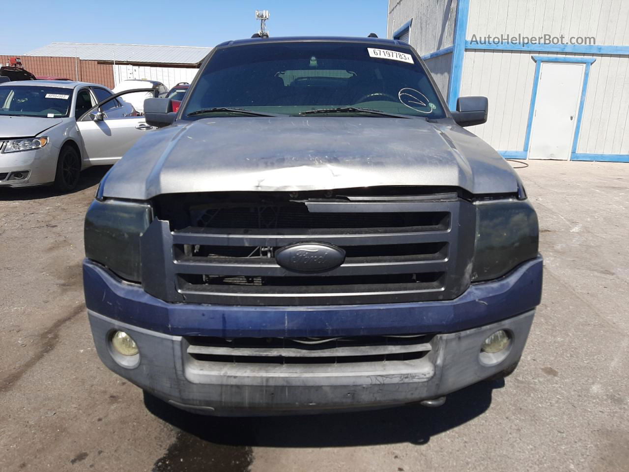 2007 Ford Expedition El Eddie Bauer Blue vin: 1FMFK18507LA22000