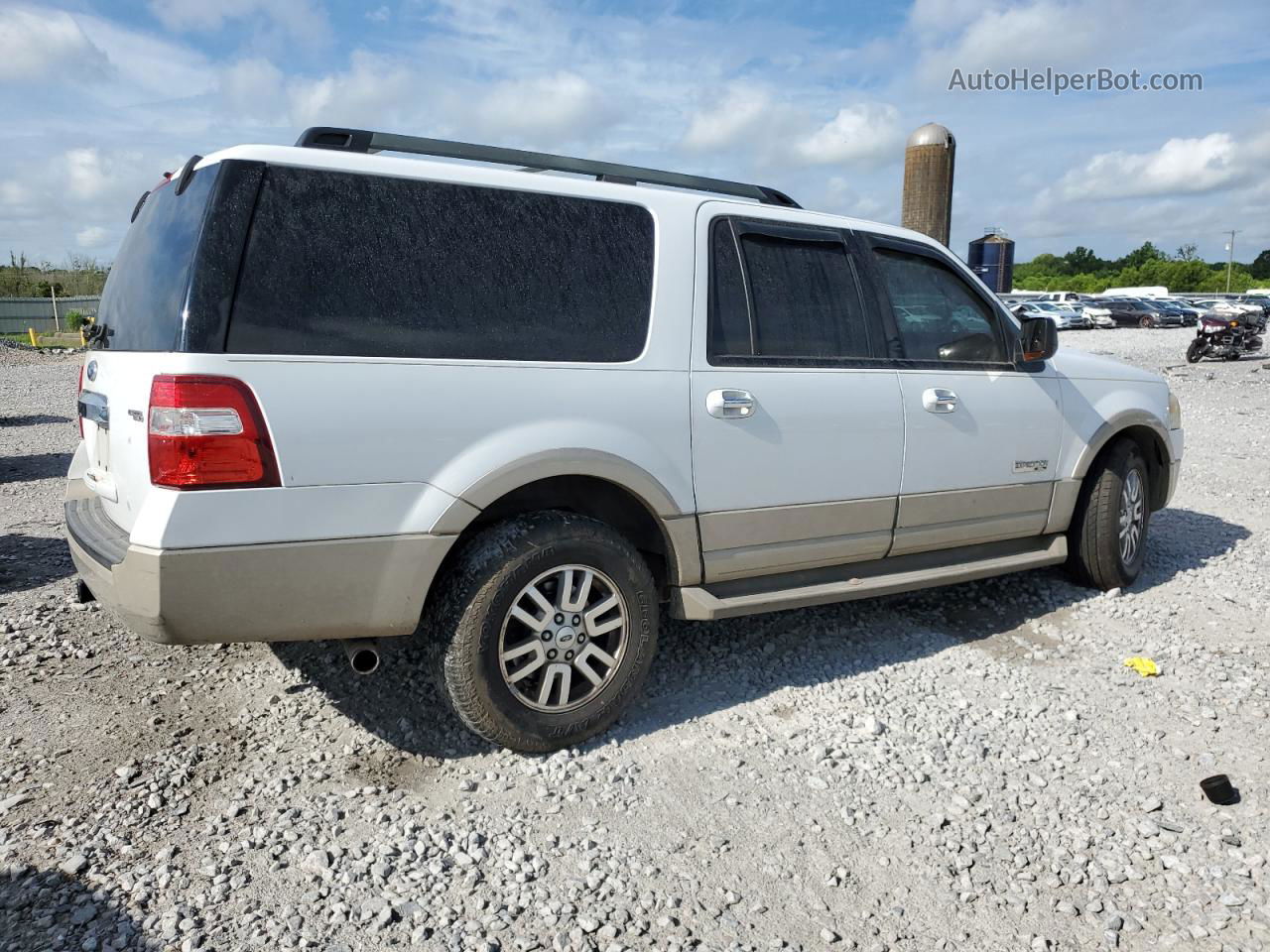 2007 Ford Expedition El Eddie Bauer White vin: 1FMFK18507LA80303