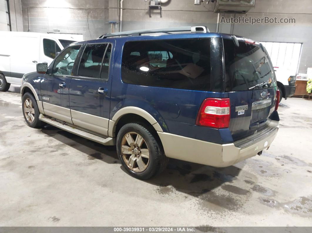 2007 Ford Expedition El Eddie Bauer Blue vin: 1FMFK18517LA04945