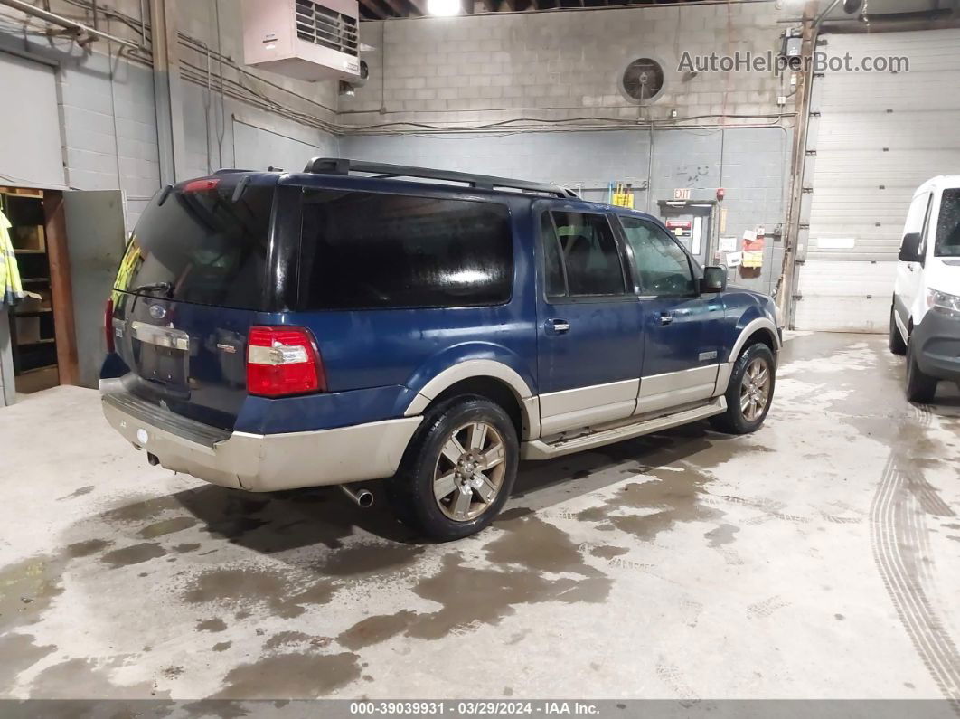 2007 Ford Expedition El Eddie Bauer Blue vin: 1FMFK18517LA04945