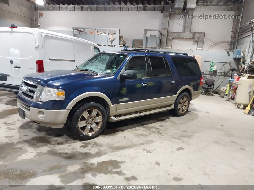 2007 Ford Expedition El Eddie Bauer Blue vin: 1FMFK18517LA04945