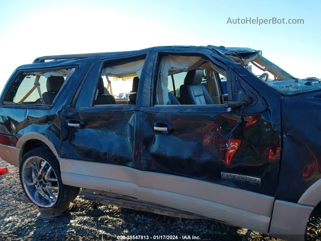 2007 Ford Expedition El Eddie Bauer Blue vin: 1FMFK18537LA63771